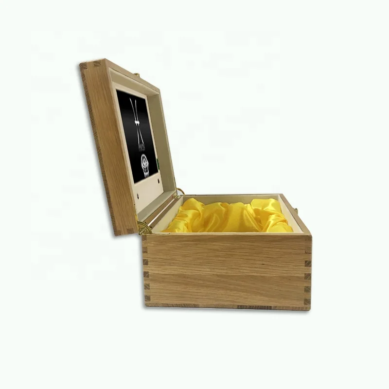 Propagačné gadget video dreva darčeka 10.1 palcový lcd darčeka lcd displej video display box