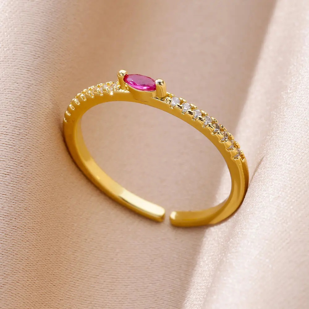 Drobné Ovel Zirkón Prstene pre Ženy, Otvorené Pozlátené Nerezový Krúžok Minimalistický Luxusné Značky Svadobné Šperky anillos mujer