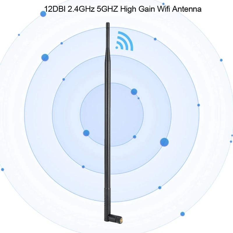 12DBI Anténu WiFi, 2.4 G/5G Dual Band High Gain Dlhý Rad WiFi Anténa s RP‑SMA Konektorom pre Bezdrôtové Siete