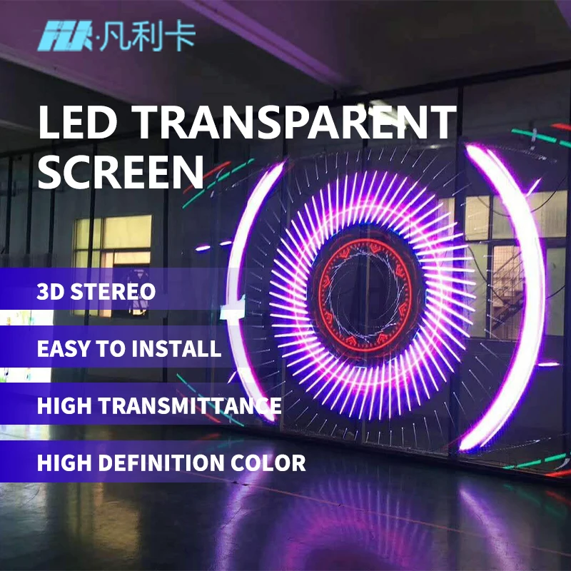 LED transparentný displej Vonkajšie sklo opláštenie Nepremokavé transparentný displej Hd transparentné mriežka obrazovke Transparentné okno