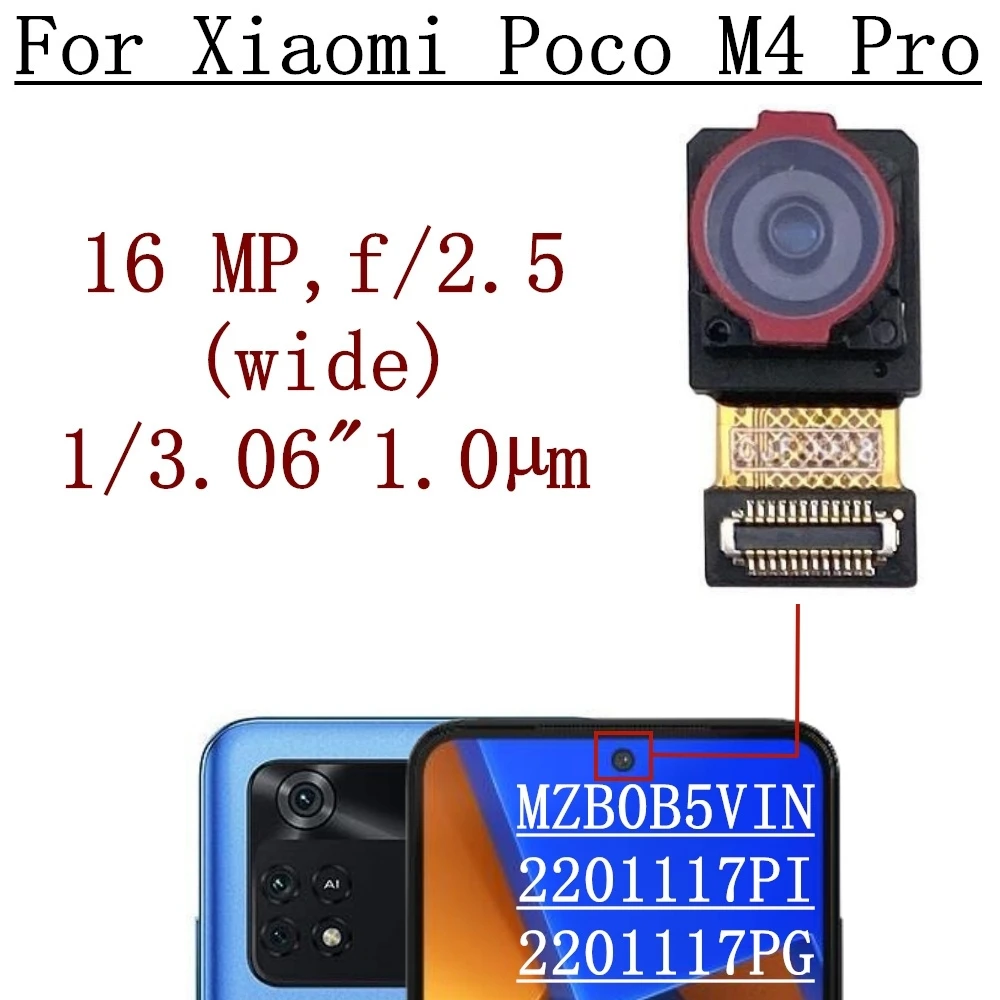 Pôvodný Big Zozadu Predná Kamera Pre Xiao Poco M4 Pro 2201117PI, 2201117PG Späť Hlavné Zadnej strane Fotoaparátu Telefónu Flex Kábel Časti