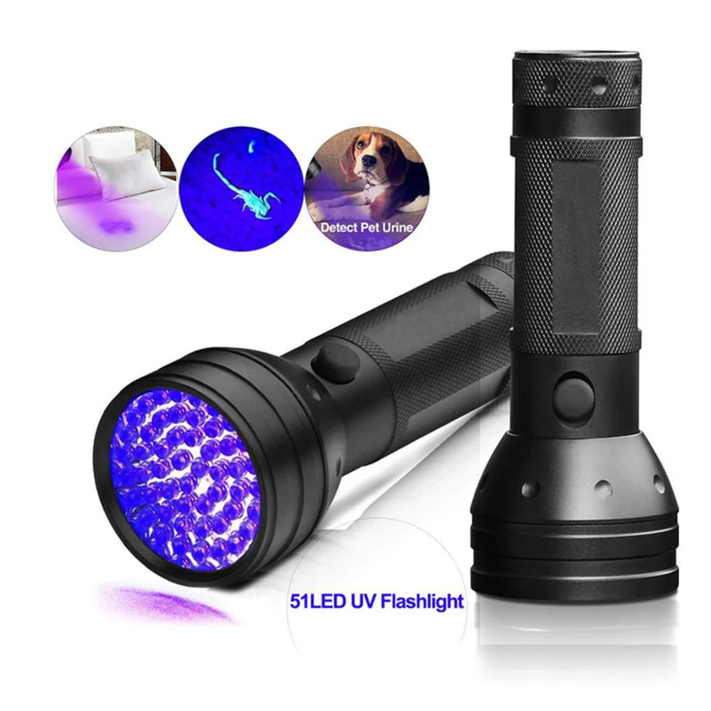 21 LED UV žiarenie Ultrafialové Baterka Blacklight 395NM Mini Baterka Flash Lampa Pre domáce Moču Škvrny Prenosné Čiernom Svetle Baterky