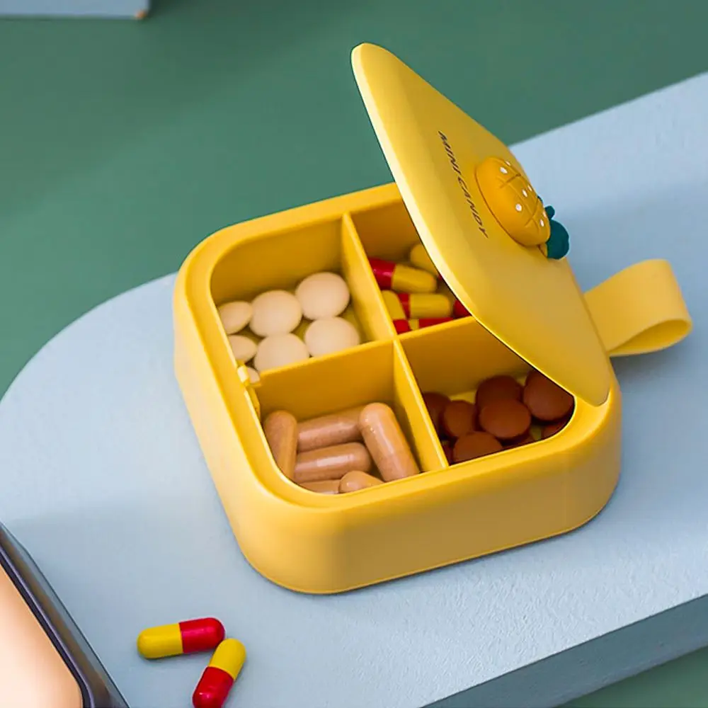 Cartoon Vlhkosti Dôkaz Malé Vrecko Veľký Priestor Vitamín Držiteľ Pilulku Prípade Medicíny Kontajner Pilulku Organizátor Box