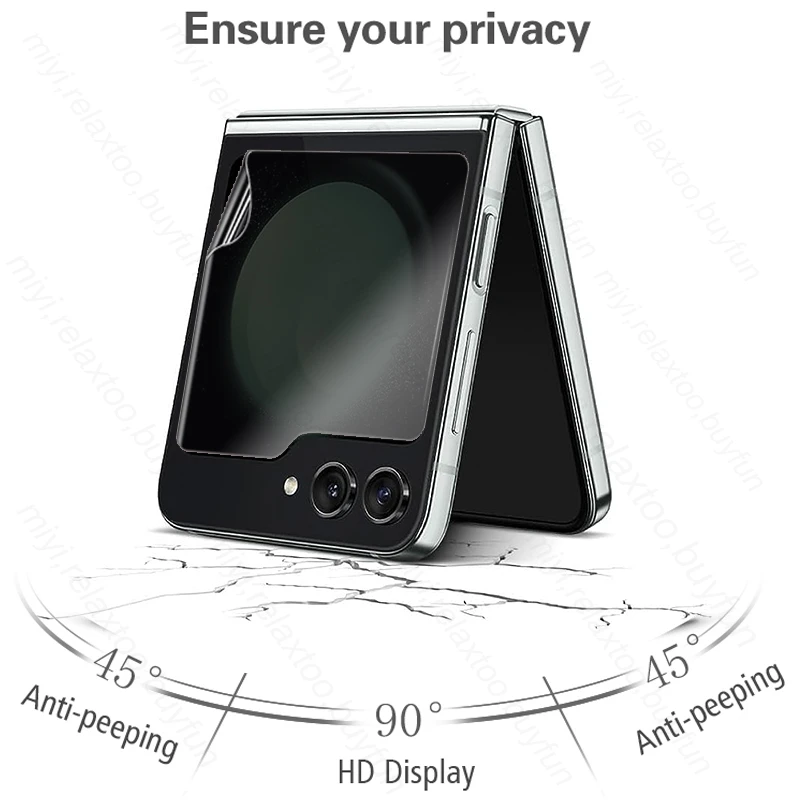 8In1 ochrany Osobných údajov Mäkké Hydrogel Späť Fólia Pre Samsung Galaxy Z Flip5 5G Fotoaparát Sklo Samsung Flip 5 Anti-Spy Zadné Screen Protector Z5