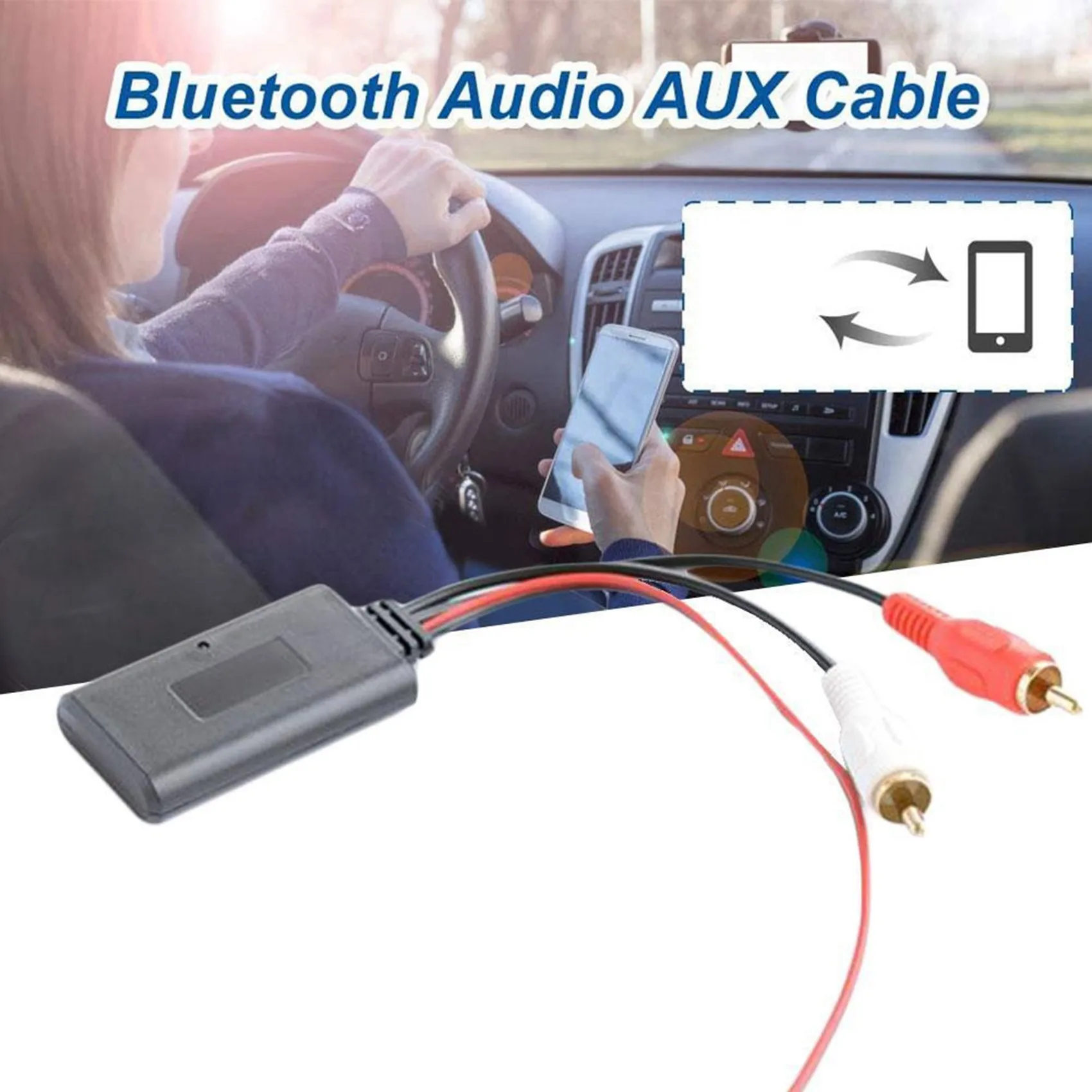 2 ks Auto Bezdrôtové Bluetooth Modul Music Adaptér RCA AUX Audio Kábel Univerzálny 2RCA Rozhranie Bluetooth Adaptér 5-12V
