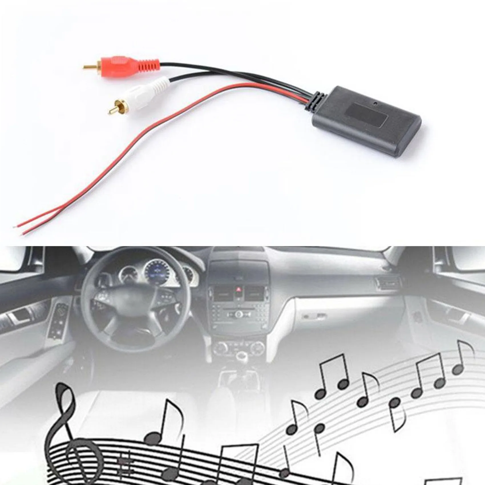 2 ks Auto Bezdrôtové Bluetooth Modul Music Adaptér RCA AUX Audio Kábel Univerzálny 2RCA Rozhranie Bluetooth Adaptér 5-12V