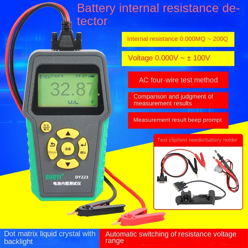 DUOYI DY223 Lítiové Batérie, Vnútorný Odpor Tester Napätia Automobilov Diagnostika Instrument Digital autobatérie Analyzer