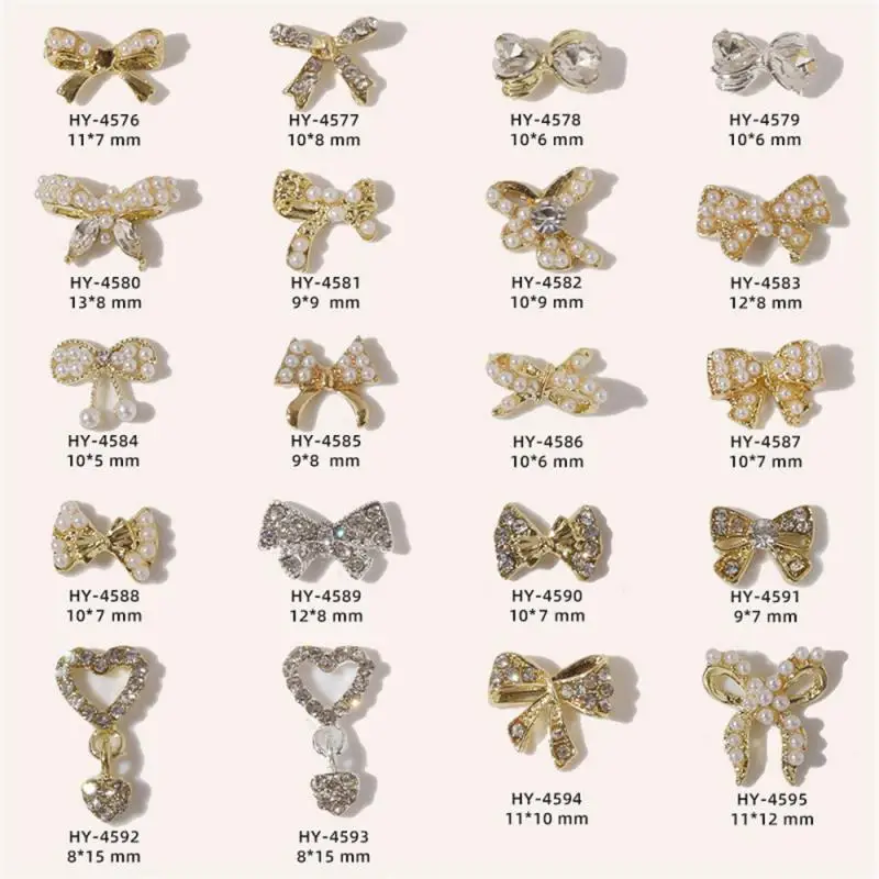Nail Art Rozšírenie Motýľ Šperky Nové On-Line Populárne Pearl Luk Kovové Dekorácie Nechtov Príslušenstvo Nechtov Charms