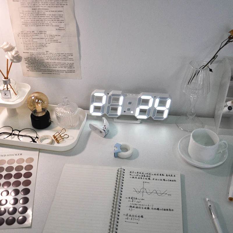 Inteligentné LED Digitálne Hodiny Alarm Nordic Nástenné Hodiny Študent Visí Sledovať Kalendár Teplomer Elektronické Digitálne Hodiny
