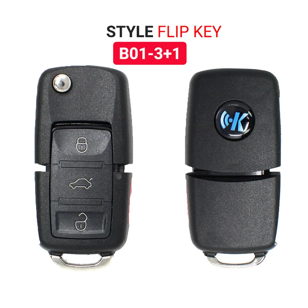 5 ks/Veľa KEYDIY B01-3+1 B-Series 4 Tlačidlo Univerzálny KD Diaľkové Auto Kľúč pre KD900 KD900+ URG200 KD-X2 Mini KD VW Štýl
