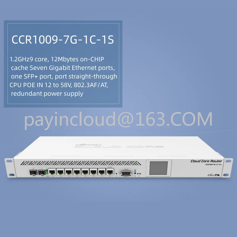 CCR1009-7G-1C-1S+ 9 Core 10 Gigabit Vlákniny Router SNSĽP Dual-elektrické SFP Rozhranie