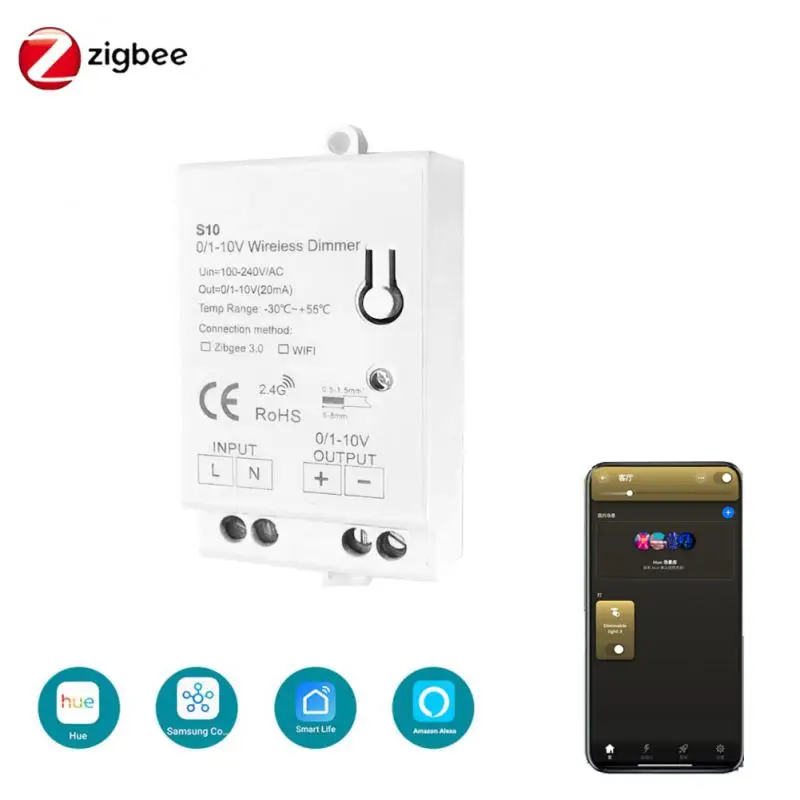 1~5 KS ZigBee 3.0 Svetla LED Stmievač Radič AC100-270V 0-10V 1-10VSmart Domov APLIKÁCIE pre Smartthings Tuya Hub Echo Plus Alexa