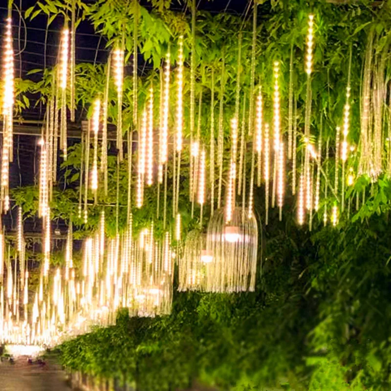 30/50 cm LED meteorický dážď String Svetlá na Vianočný Stromček, Vonkajšie Záhradné Osvetlenie, Svadobné Party Dovolenku Dekor Rozprávkových svetiel 2024