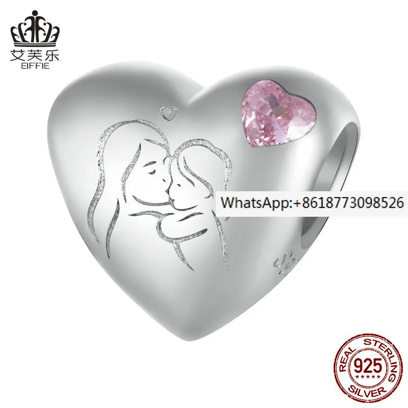 Populárne S925 Mama je Láska Prívesok Šperky Láska DIY Náramok Voľné Korálky Korálky v tvare Srdca