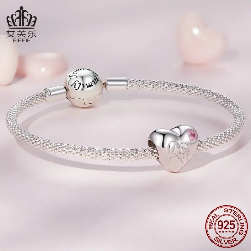 Populárne S925 Mama je Láska Prívesok Šperky Láska DIY Náramok Voľné Korálky Korálky v tvare Srdca