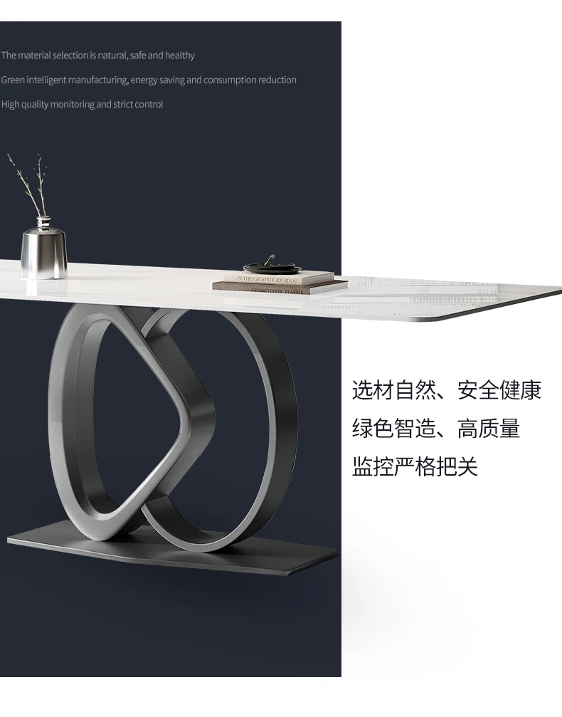 Moderný a minimalistický jedálenský stôl, high-end taliansky minimalistický dizajnér obdĺžnikový stôl