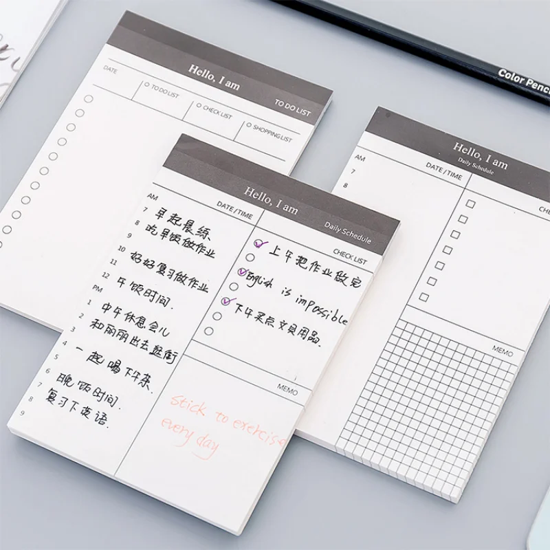 Jednoduchý Pracovný Deň Plánovač Poznámkový Blok Denný Plán Plán Notebook Office Desktop Memo, Kalendár Papiernictvo Sticky Note Pad Poznámka