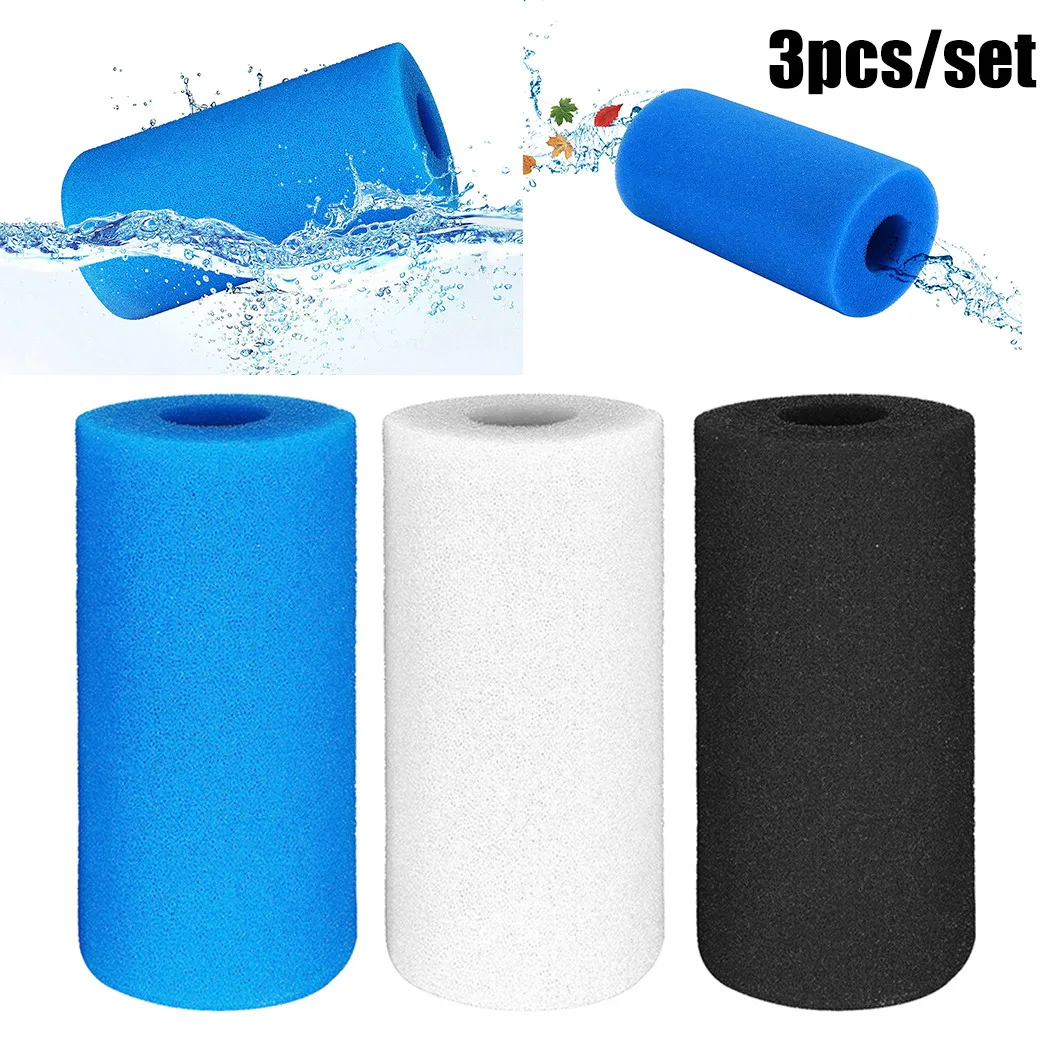 3ks Filtračných Hubky Pre Intex Typ-Penové Špongie Opakovane Bazén Filtračné vložky Umývateľný 20.0*10.0*10.0 cm