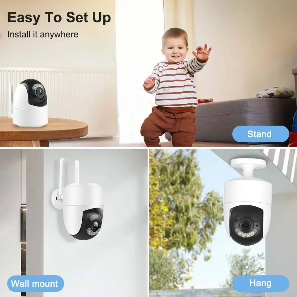 TUYA Wifi IP Kamera 2K 5G Wifi Krytý baby monitor Vonkajšie 4MP Auto Tracking CCTV Mini Bezpečnosti Survalance Cam Smart Home IP66