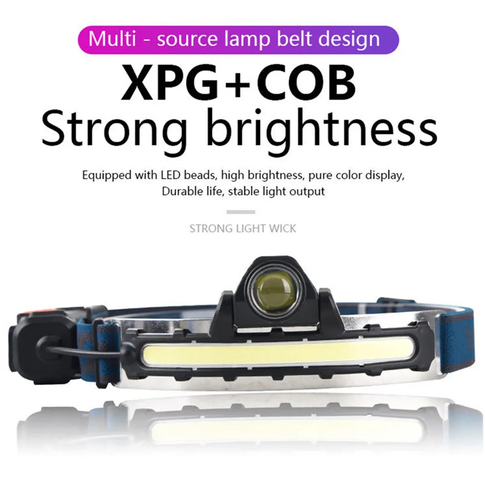 Vysoký Výkon XPG+COB LED Vonkajší LED Reflektor z Nehrdzavejúcej Ocele Indukčné Výkon Displej Typu C Nabíjanie Povodňových Zoom Dual Svetlá