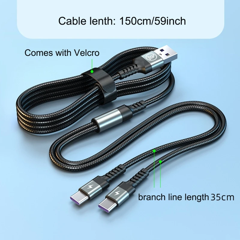 2 V 1, USB Nabíjačka Telefónu Kábel usb Typ-C Predlžovací Kábel Pre Telefón, Tabliet Nabíjanie Kábel 1,5 m/4.92 ft