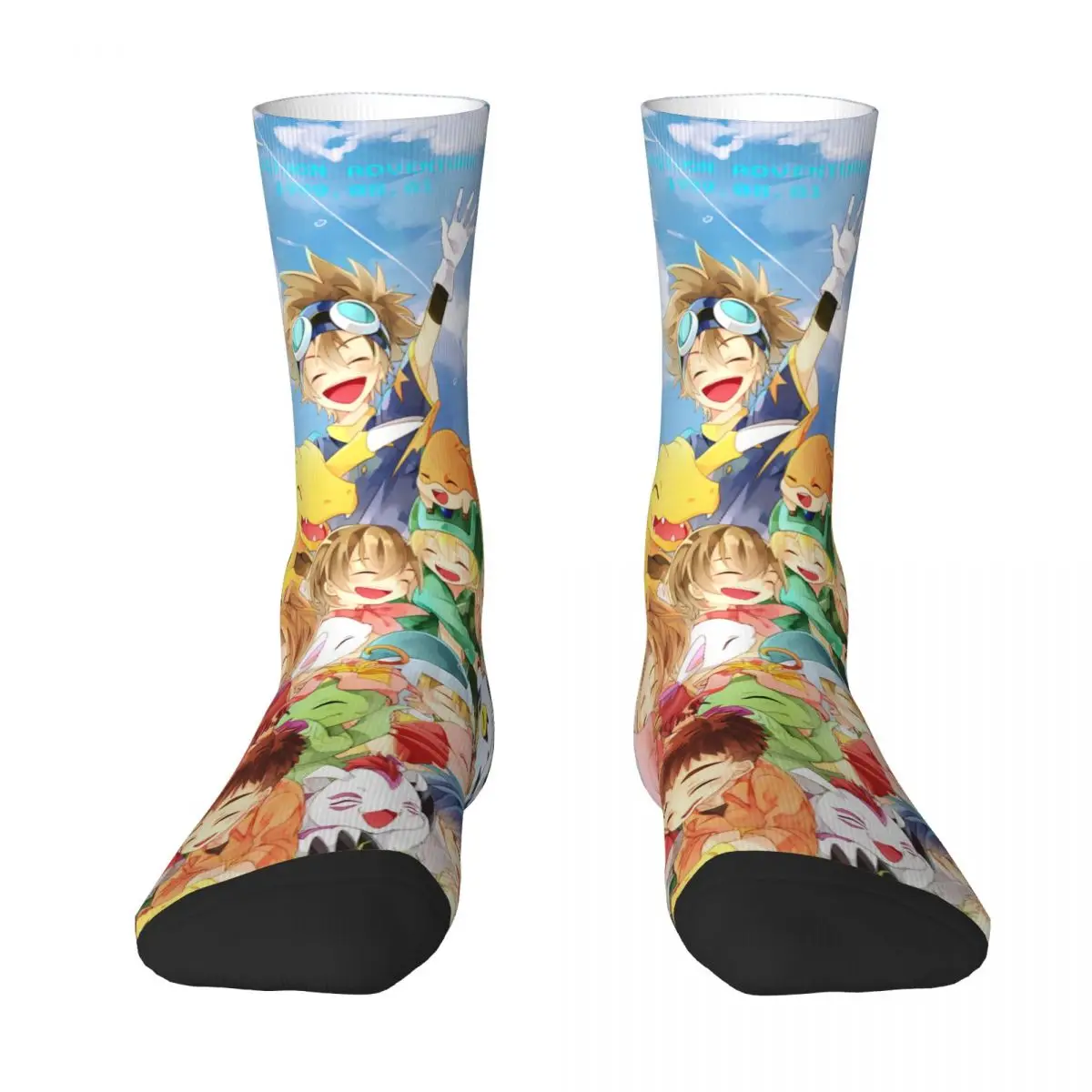 Cool Digimon Dobrodružstvo Yagami Taichi Anime Ponožky Ponožky Muži Ženy Polyester Pančuchy Prispôsobiteľné Legrační