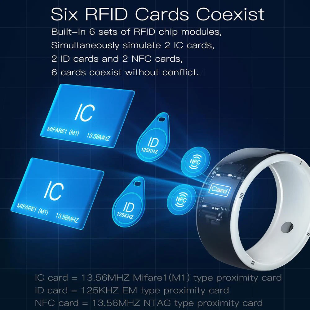 JAKCOM R5 Smart Krúžok 6 RFID Kariet Smart Nositeľné Zariadenie Sledovať NFC Nosenie pre systém IOS, Android Mobilný Náramok PC Ewelink Prepínač Hodinky