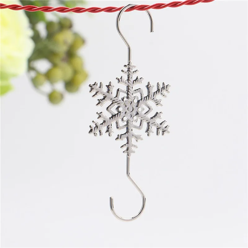 10pcs Vianočné Ozdoby S-tvarované Snowflake Tvar Háčiky Mini Vianočný Veniec Háčiky na Zavesenie Vianočný Strom Dekorácie Kovový Háčik