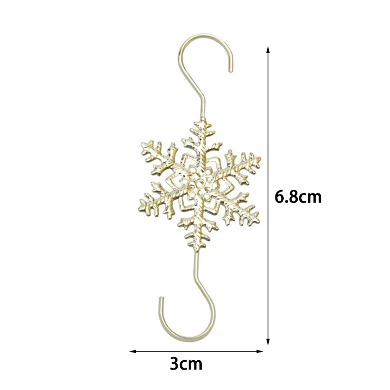 10pcs Vianočné Ozdoby S-tvarované Snowflake Tvar Háčiky Mini Vianočný Veniec Háčiky na Zavesenie Vianočný Strom Dekorácie Kovový Háčik