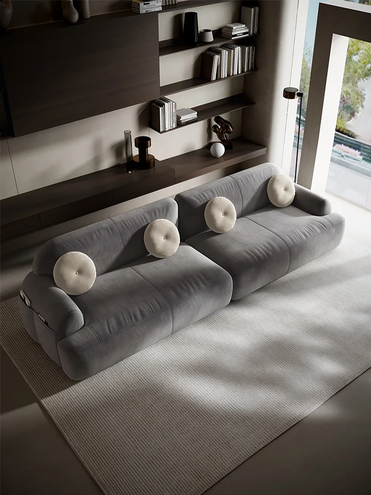Tofu blok gauč taliansky štýl je veľmi mäkké, s textílie umenie obývacej izby a moderné luxusné dizajnér sedenie pre tri osoby