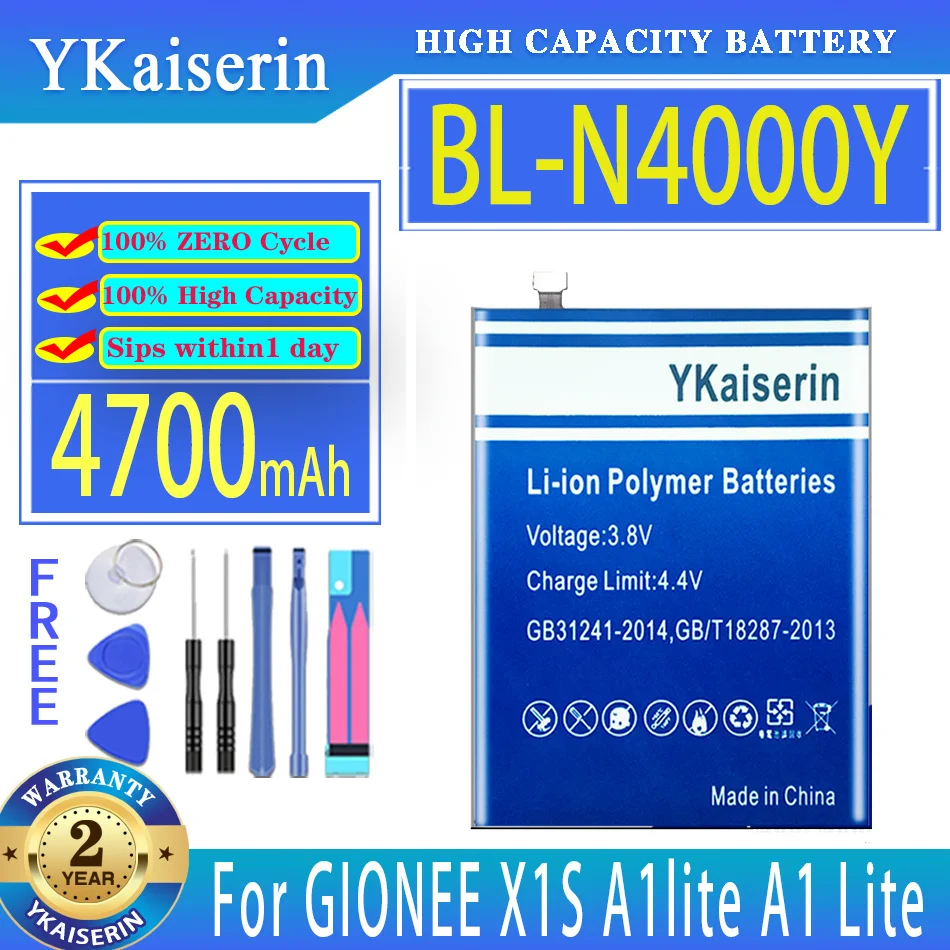 YKaiserin Batéria BL-N4000Y BLN4000Y 4700mAh Pre GIONEE A1 lite A1Lite X1S Mobilného Telefónu, Batérie