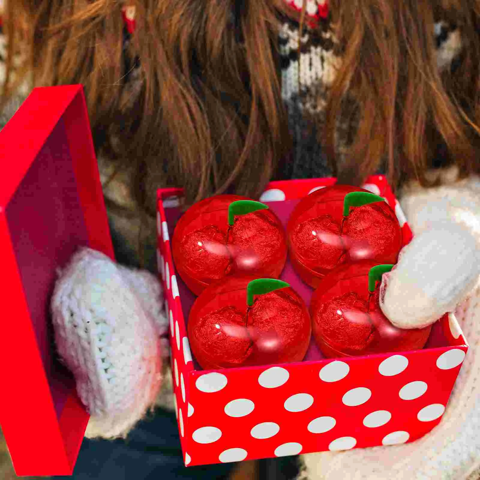 12 Ks Candy Apple Box Kontajner Strany Vianočný Darček Decor Party Láskavosti Plastové Nádoby Deti Dieťaťa