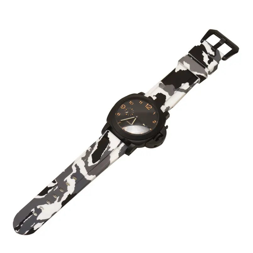 Silikónové Watchband Pre Hodinky Panerai Popruh 20 mm 22 mm 24 mm 26 mm Univerzálne potítka Gumy Kamufláž Kapela Športové Nepremokavé Pásu