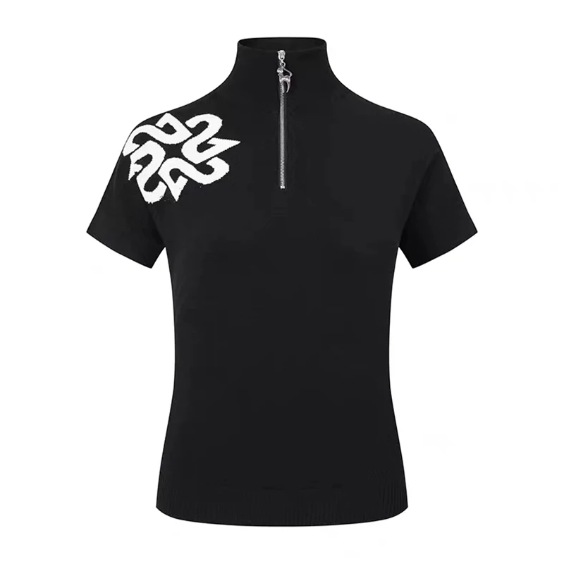 StANDREWS GOLFOVÉ Oblečenie Žien-Krátke rukávy Knitwear Lete Nové Kolo Krku Semi-zips Tenké Top Golf Športové Priedušná Jersey