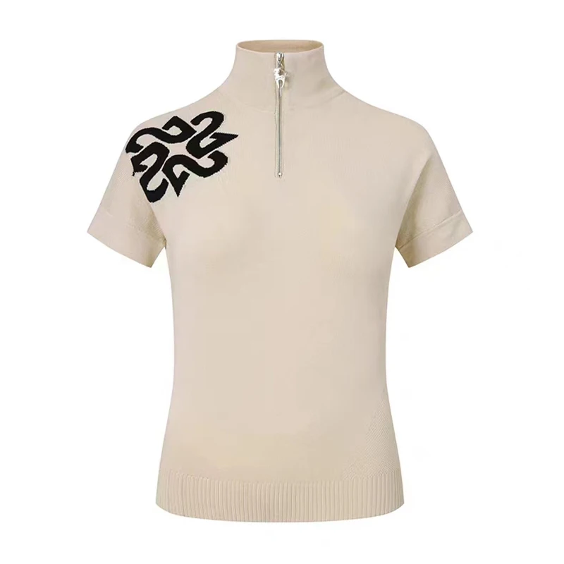 StANDREWS GOLFOVÉ Oblečenie Žien-Krátke rukávy Knitwear Lete Nové Kolo Krku Semi-zips Tenké Top Golf Športové Priedušná Jersey