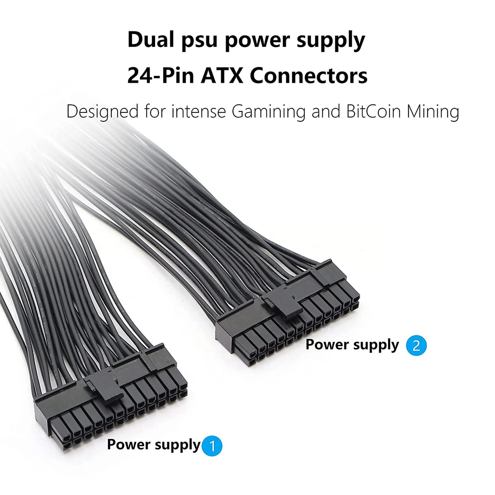 Dual PSU Napájanie 24-Pinový ATX základná Doska Splitter Kábel,24Pin(20+4) pre ATX základná Doska Predlžovací Kábel