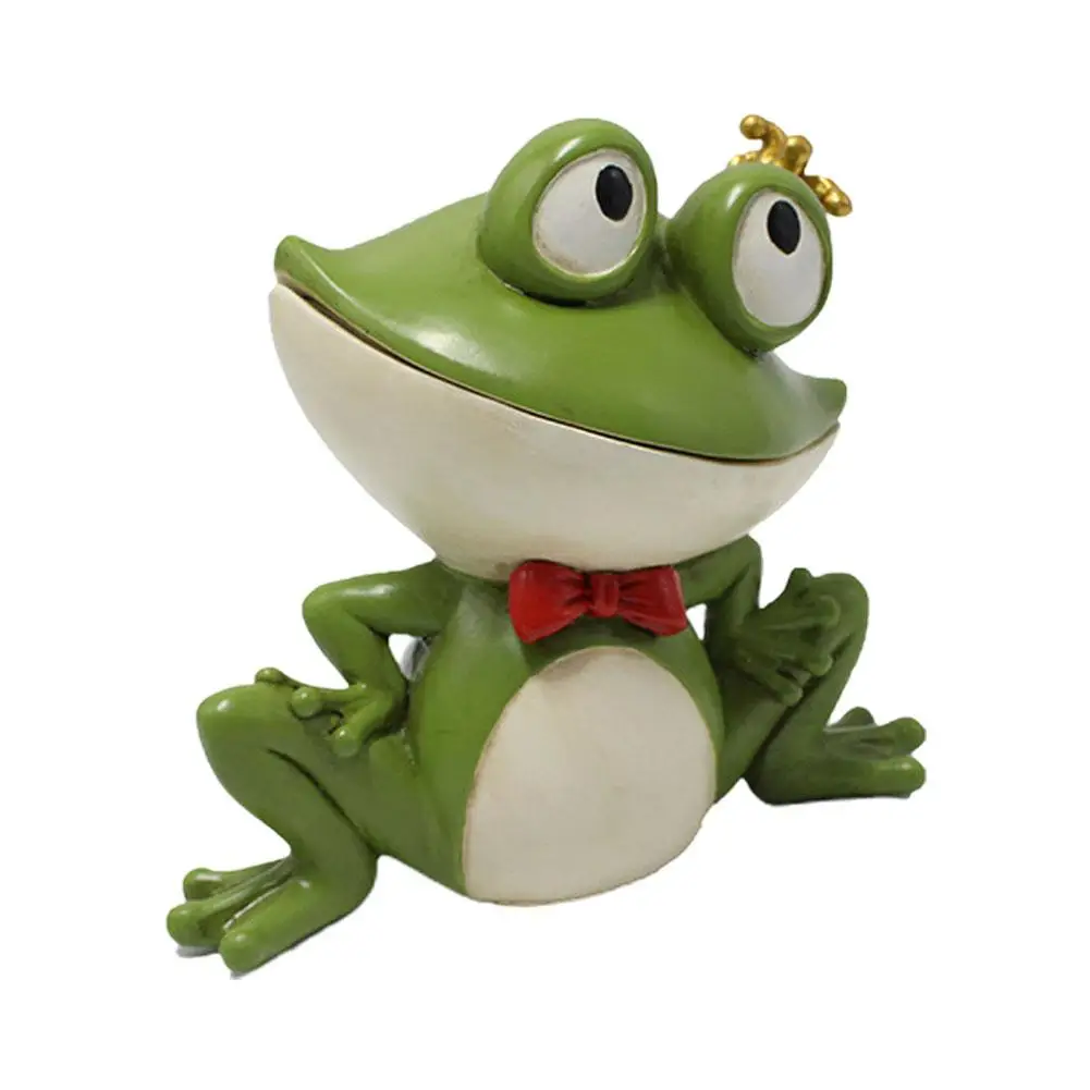 Roztomilý Frog Prince Domáce Dekorácie Živice Zvierat Tlačidlo Skladovanie Žaba Šperky valentínsky Rubriky Kreatívne Deň Dary Úložný Box A2J5