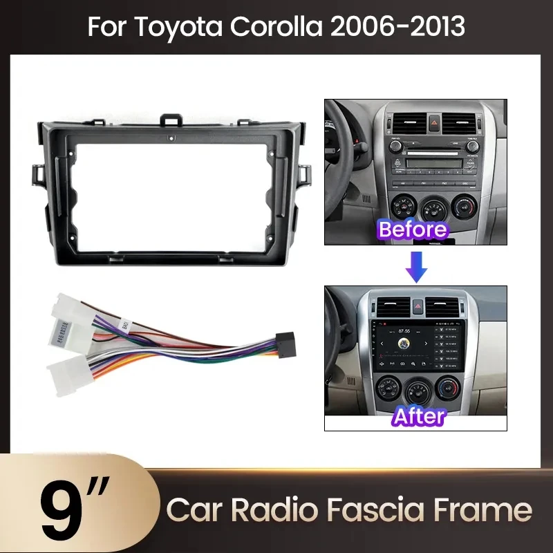 Automobilová GPS Navigácia Stereo Pre Toyota COROLLA 2007-2013 Rádio Fascias Panel Rám na Uchytenie 2Din 9 palec V Dash headunit obrazovke