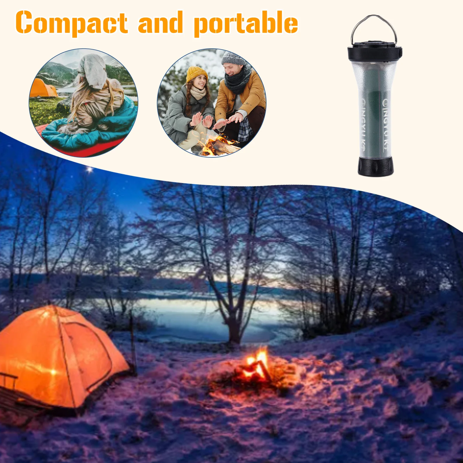 LED Camping Baterka Typ-C Nabíjania 2 v 1 Camping na Čítanie Svetlo 2600mAh Camping Svetlá Vonkajšie Trvať Až 7H pre Turistiku, Rybolov