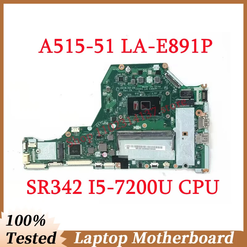 Pre Acer A515-51 A515-51G C5V01 LA-E891P S SR342 I5-GB 7200 CPU Doske NBH2B1100 Notebook Doske 4 GB 100%Plnej Testované Dobré