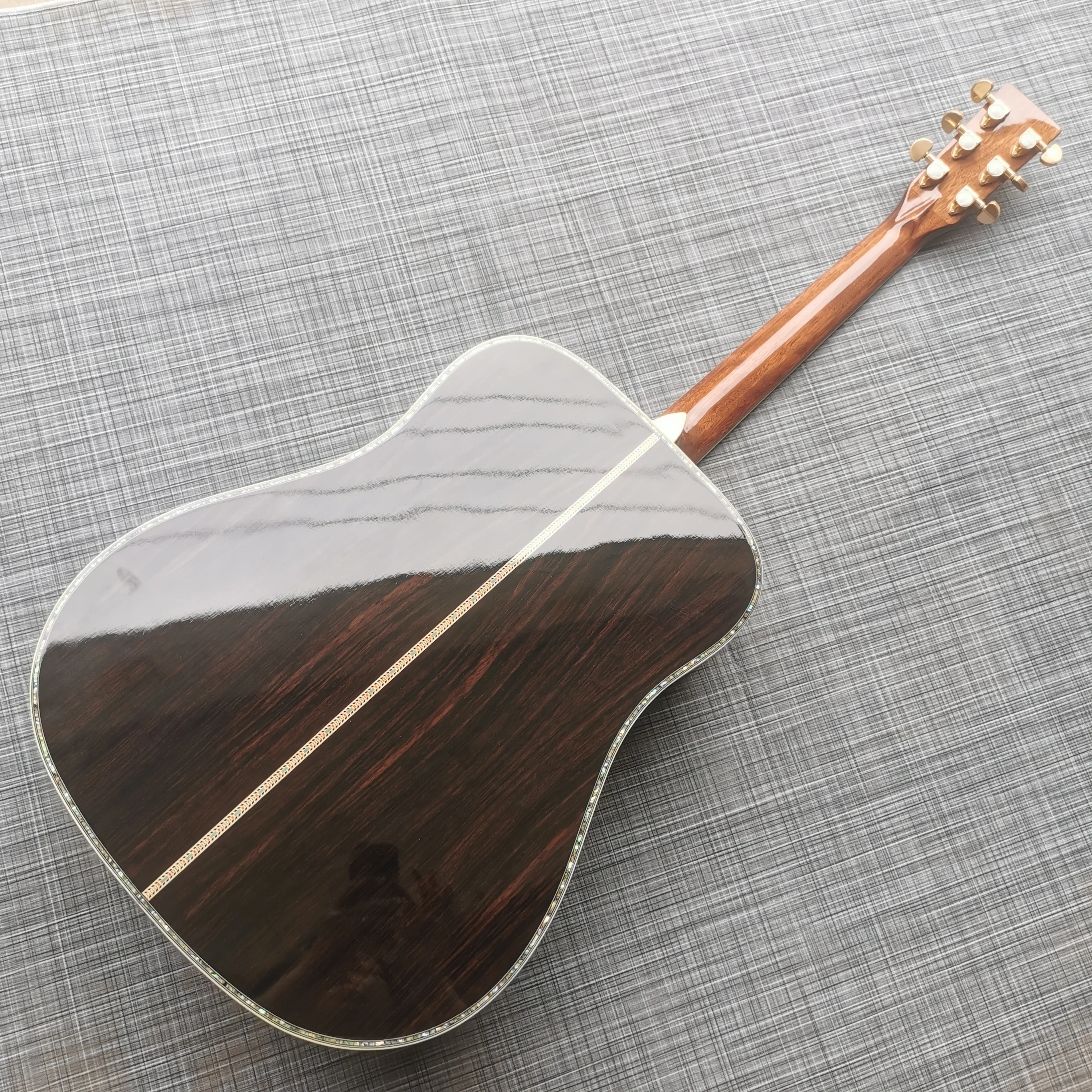 41 palcový D45 série masívneho dreva leštené čierne prsty abalone vykladané dreva akustické gitary