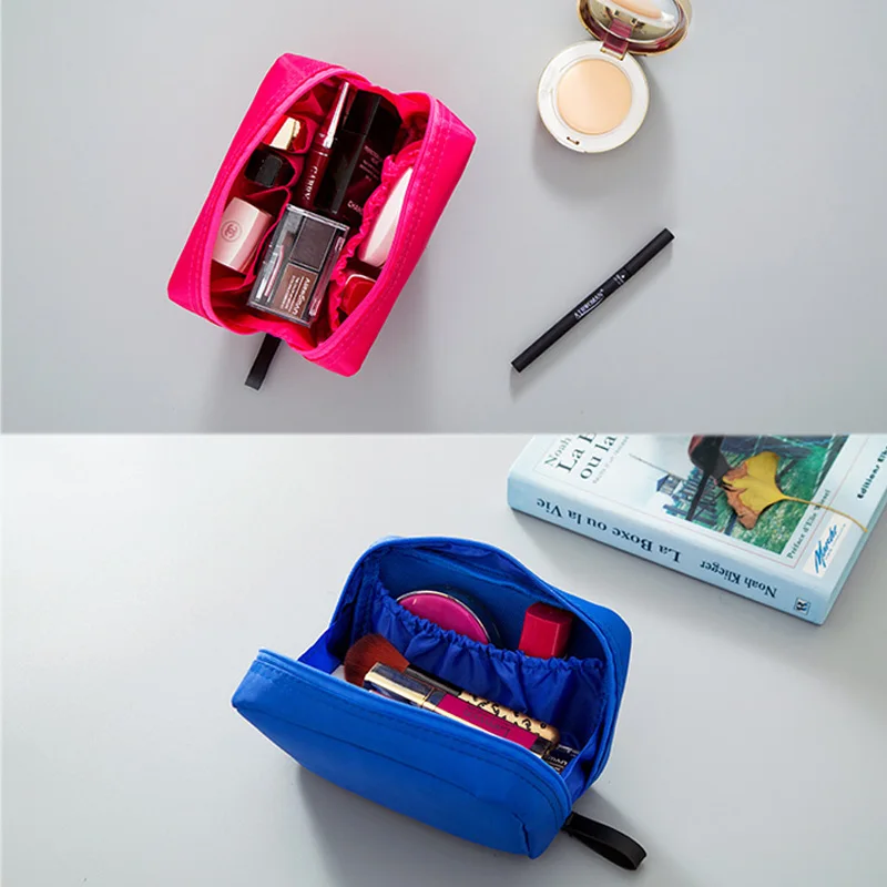 Jednoduché Jednofarebné Make-Up, Kozmetické Puzdro Námestie Tote Kozmetická Taška Organizátor Washbag Prenosné Rúž, Make-Up Tašky Pre Ženy