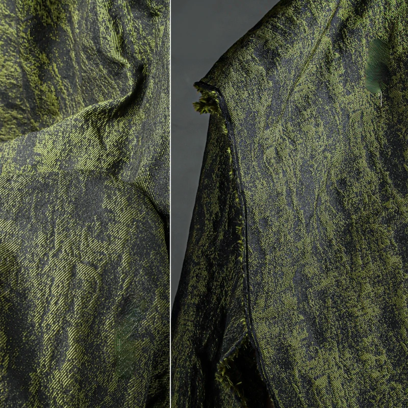 Žakárové Tkaniny Zelená Retro Textúra Skladaný Bunda Oblečenie Dizajnér Handričkou Oblečenie Diy Šitie Metrov Rayon Polyester Materiál