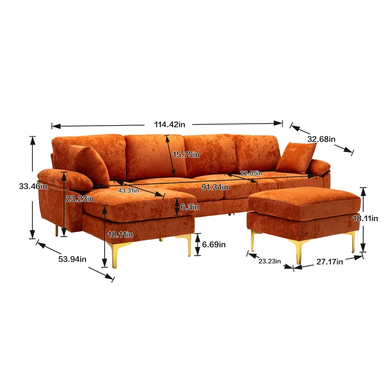 Prízvuk gauč /Obývacia izba gauč sectional sofa Jednoduchá montáž, Mäkké a pohodlné pre použitie doma nábytok do obývacej izby