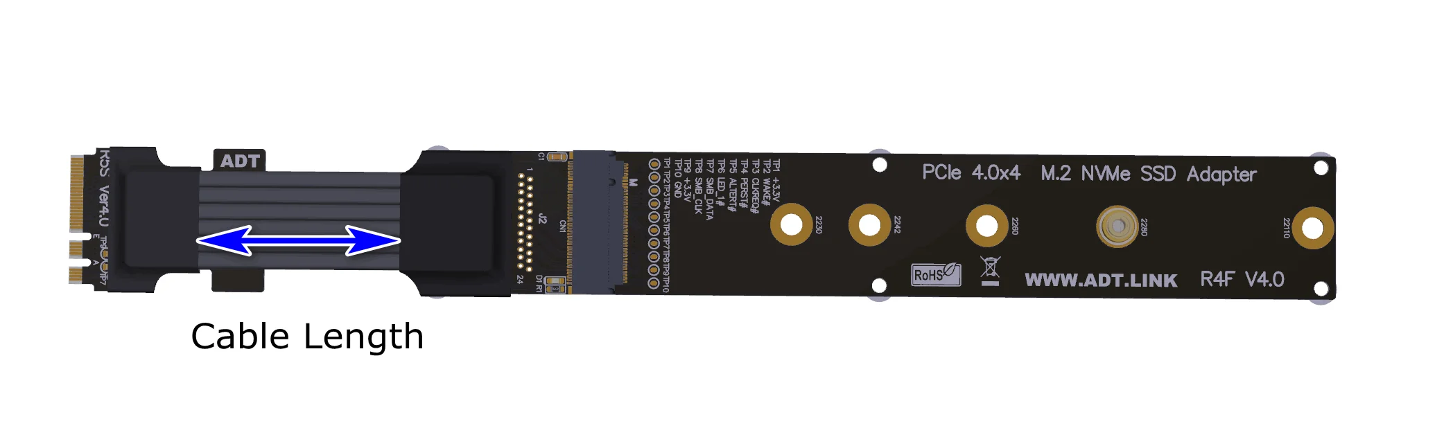 R54SF M. 2 WiFi A. E Kľúč, Rozhranie Prenos Predlžovací Kábel PCIe 4.0 X4 M. 2 NVMe SSD Adaptér Stúpačky Podporu M2 NVME Karty ADTLINK