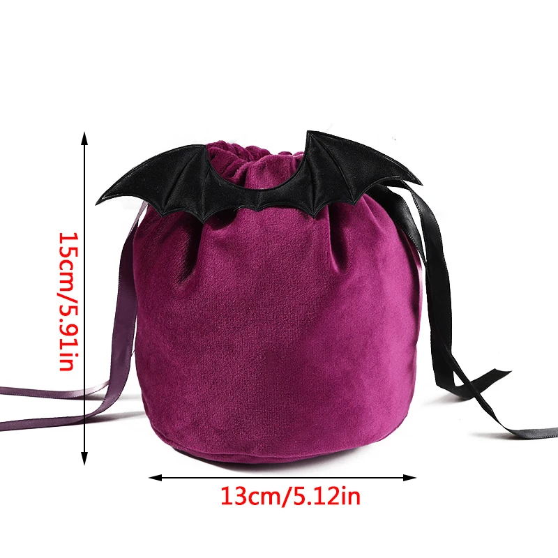 Halloween Candy Bag Šnúrkou Velvet Bat Uši Trick or Treat Šperky, Darčekové Balenie Tašky Darčekové Tašky Prospech Tašky Party Dekorácie