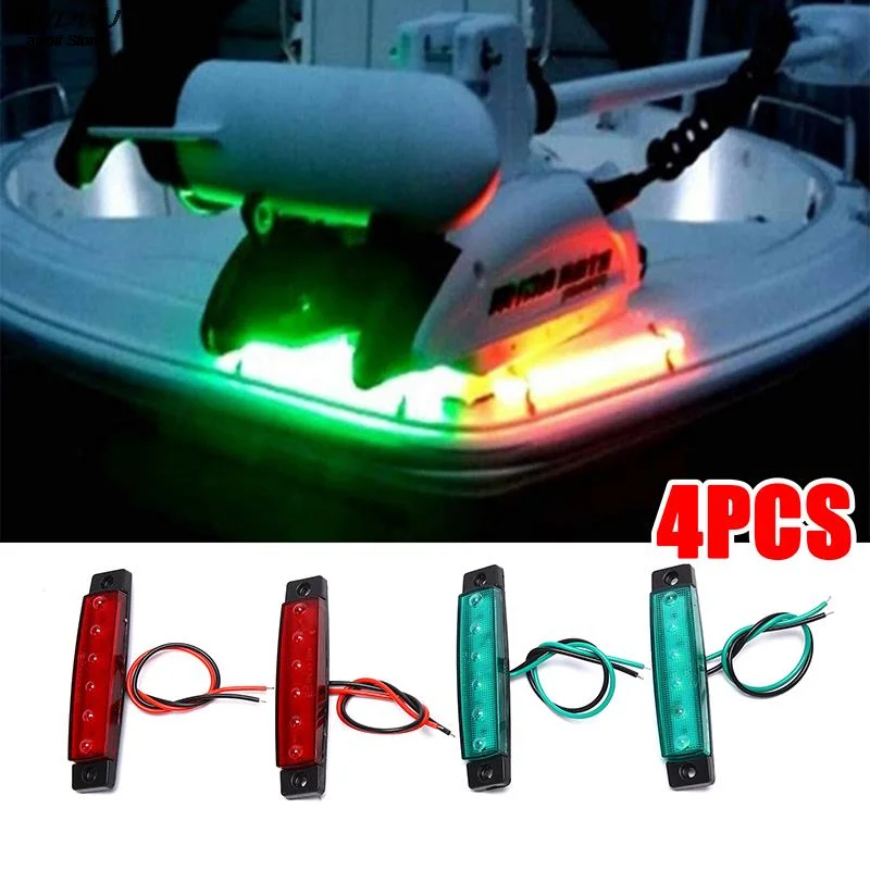 4pcs LED Dlhý Pás Bočné Svetlá Nepremokavé Loď Navigáciu Prístavu a Pravého Svetla Auto Truck Strane Lampy Auto Svetlá Príslušenstvo