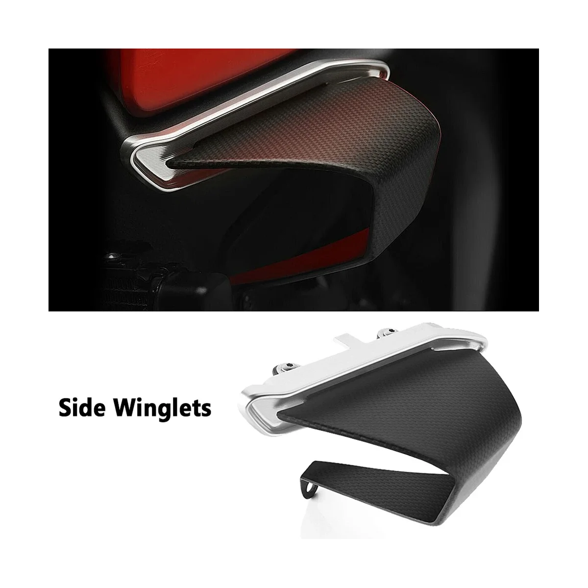 Motocykel Spojler Krídlo Aerodynamické Bočné Winglet pre DUCATI Monster 937 SP Plus MONSTER 950 2021-2023(Black)