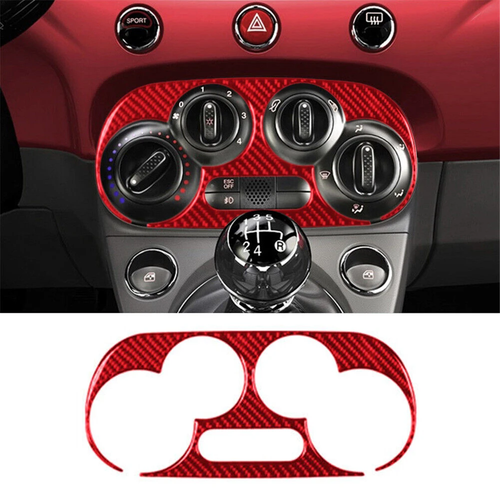 1pcs Uhlíkových Vlákien Manuálna Klíma Konzoly Interiérom Pasuje Na Fiat 500 2012-15 Automobily Interiérové Doplnky
