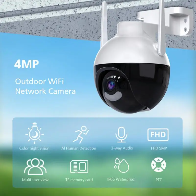 1/2KS PTZ WiFi IP Kamera 4K AI Ľudských Detekcia Farieb, Nočné Videnie Audio Video Kamery Vonkajšie Bezpečnostné CCTV